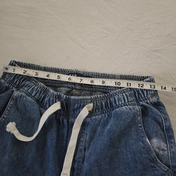 Gap High Rise Wide Leg Blue Denim Cargo Pants XS Womens Stretchy 26 Inch Waist - Picture 5 of 12